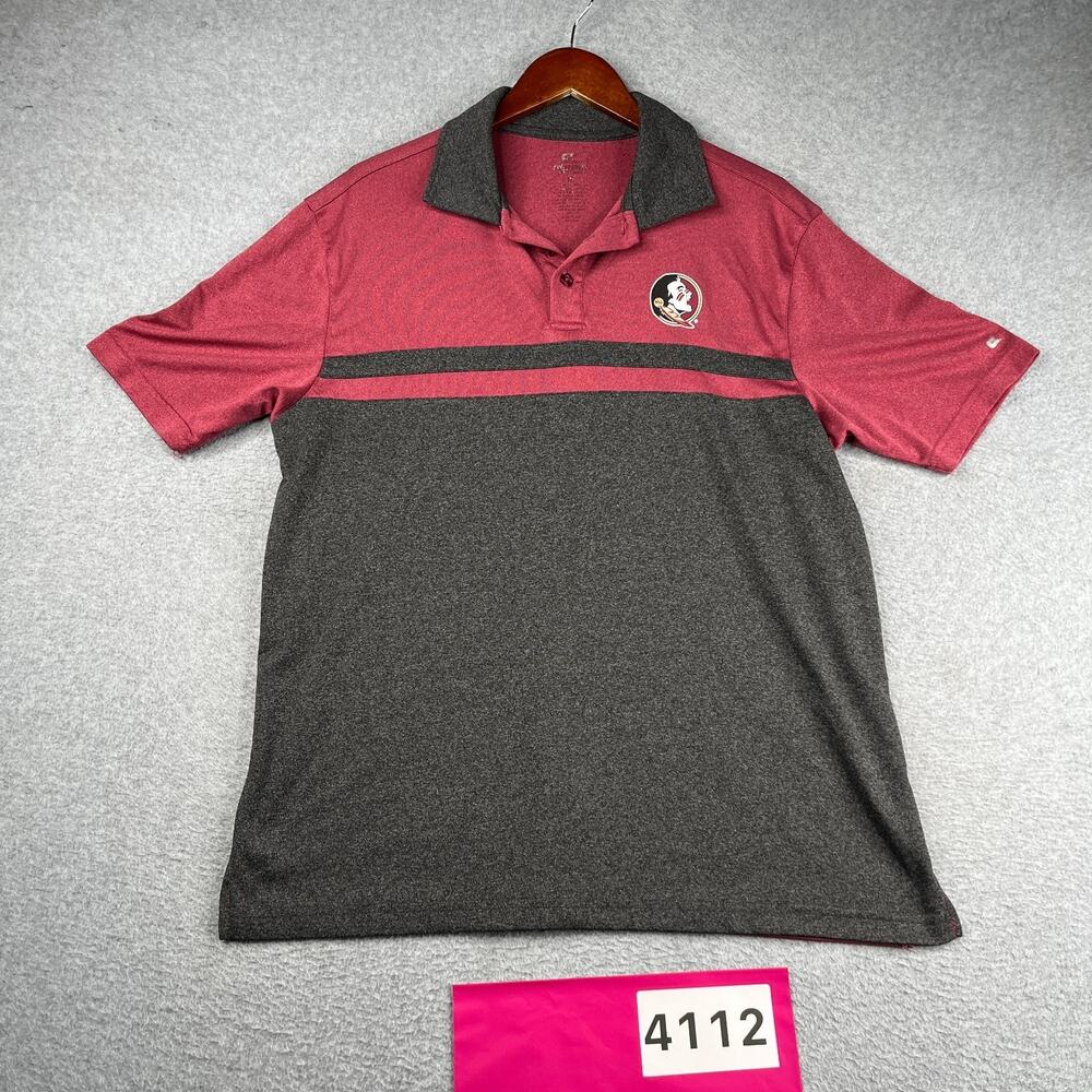 Florida State Seminoles FSU Performance Polo Shirt Casual Logo Mens Medium
